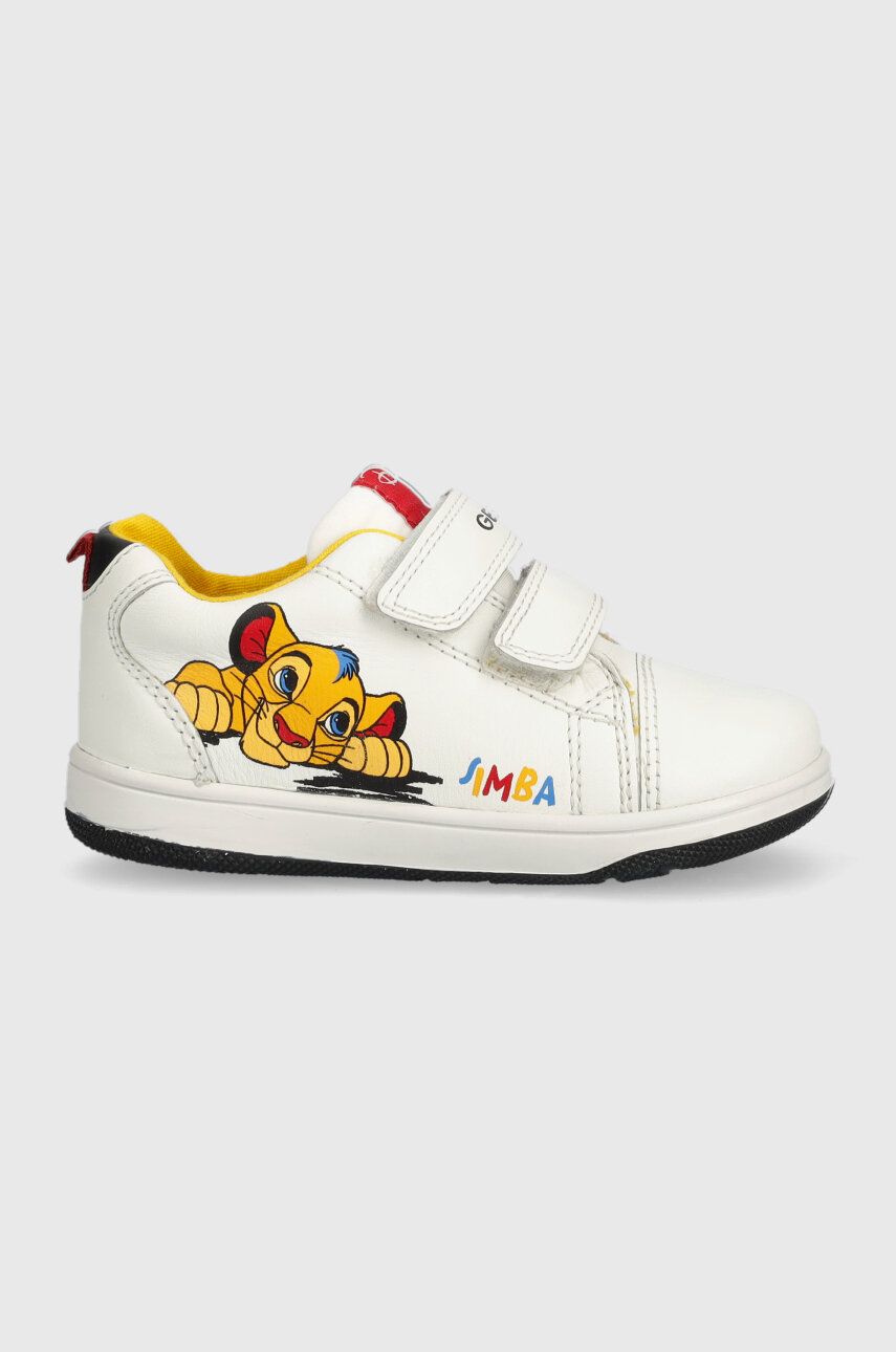 Levně Dětské kožené sneakers boty Geox bílá barva