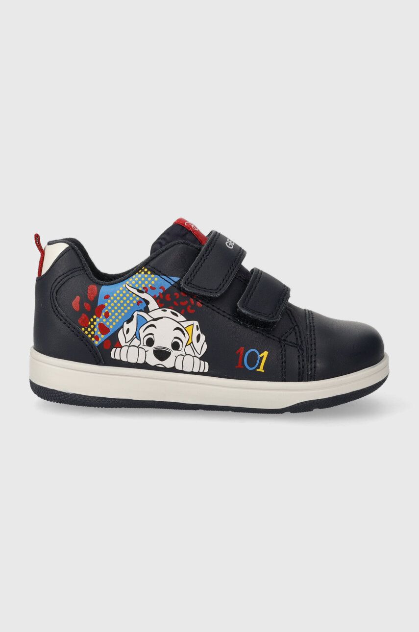 Levně Dětské kožené sneakers boty Geox x Disney tmavomodrá barva