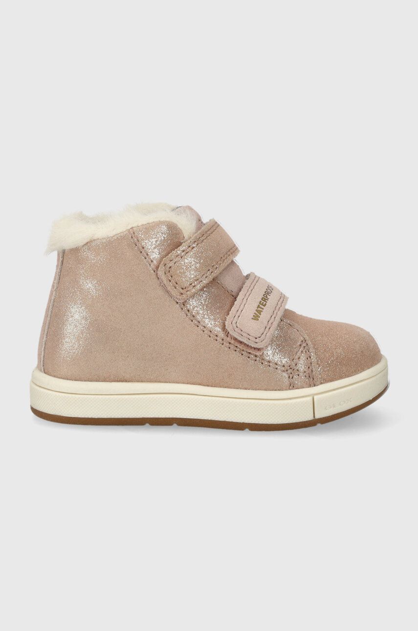 Geox sneakers de piele întoarsă pentru copii B364ZA 07722 B TROTTOLA WPF culoarea roz