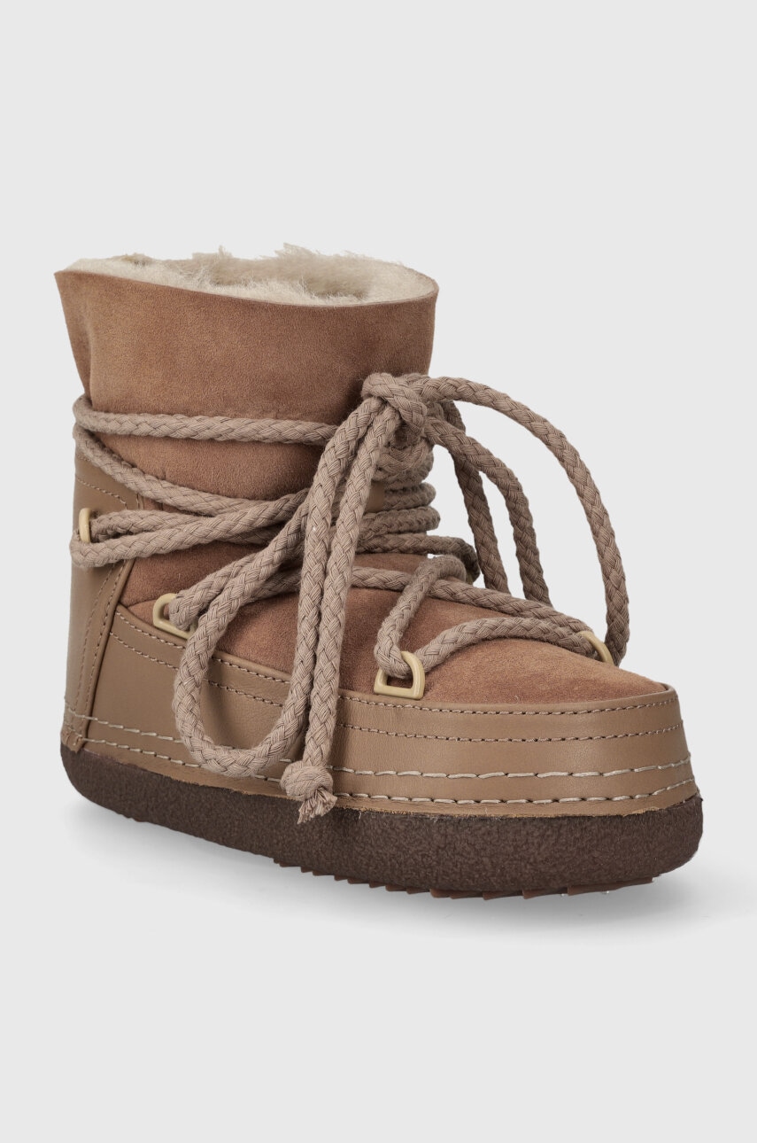 Детские замшевые сапоги Inuikii цвет бежевый Детские замшевые сапоги Inuikii цвет бежевый
