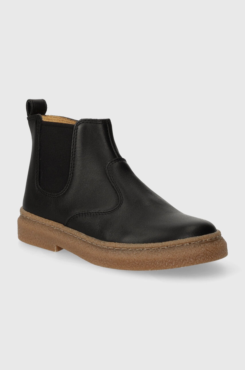 Детские кожаные ботинки Pom D'api TRIX JOD ZIP цвет чёрный