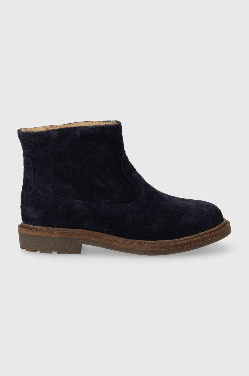 Pom D\'api cizme din piele intoarsa pentru copii SISTER BOOTS culoarea albastru marin