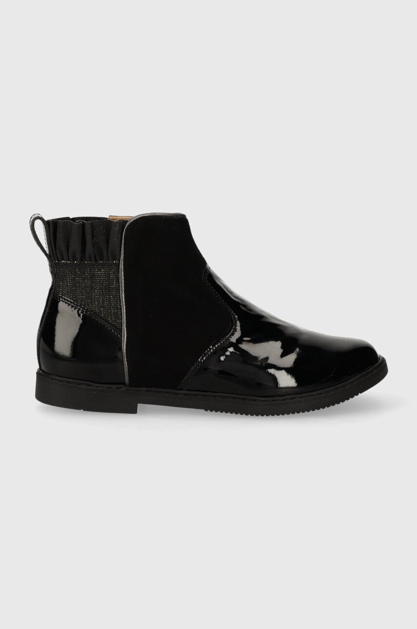 Pom D\'api ghete din piele pentru copii CITY FRIZZ culoarea negru