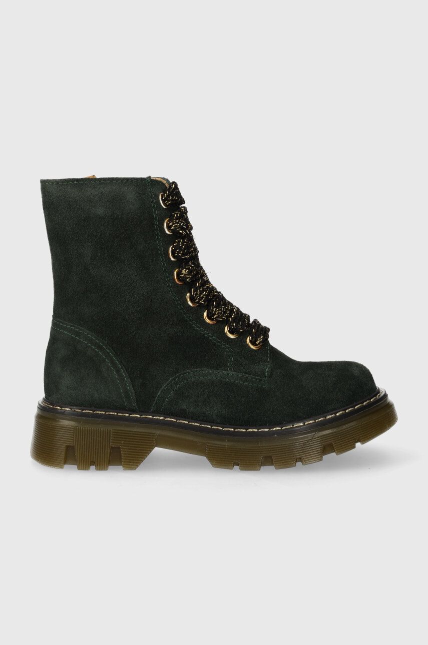 Pom D\'api bocanci de piele întoarsă pentru copii CLAP RANGER culoarea verde