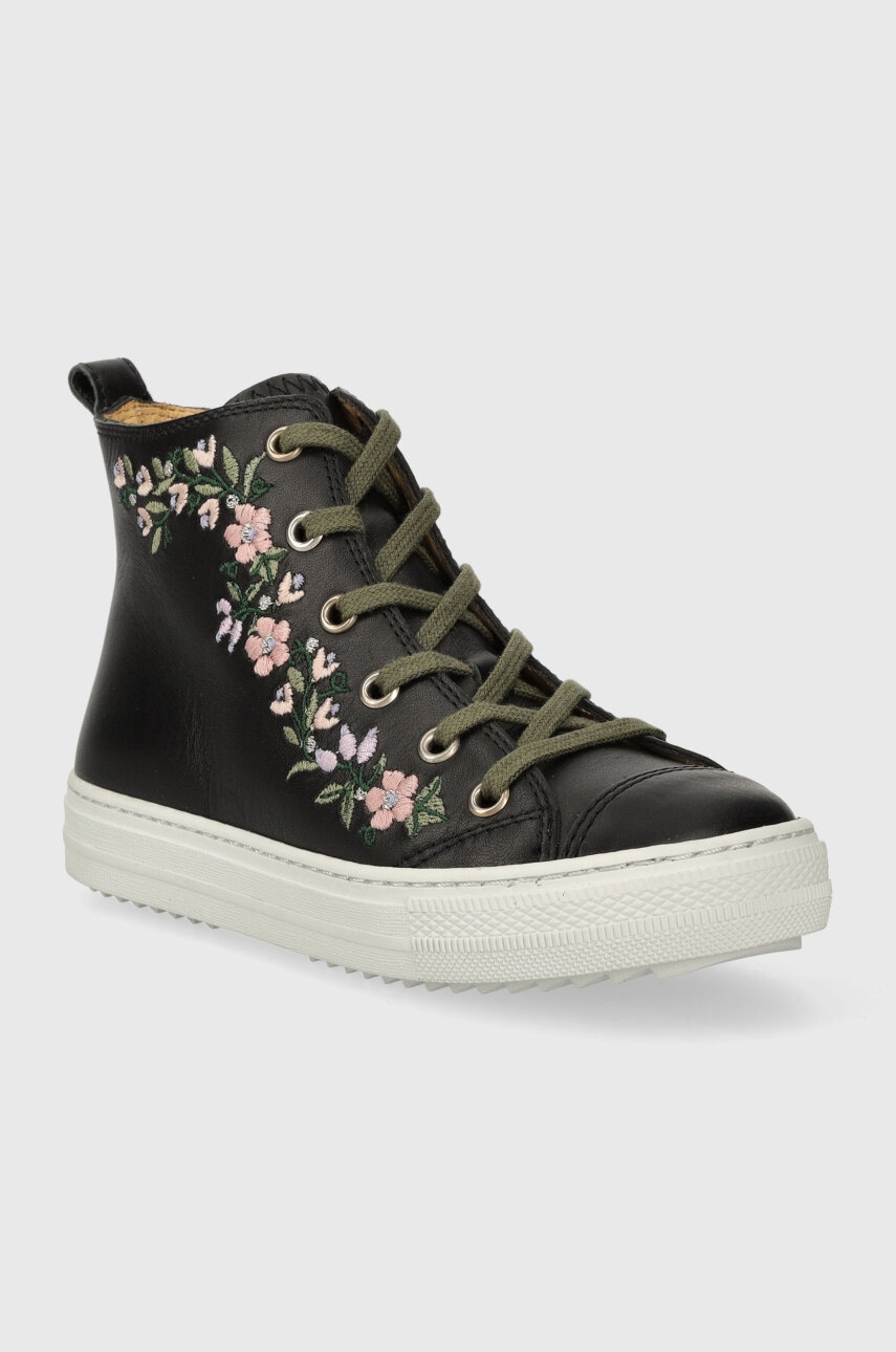 Детские кожаные кеды Pom D'api SWAG BRODI цвет чёрный в Ужгороде Детские кожаные кеды Pom D'api SWAG BRODI цвет чёрный в Ужгороде