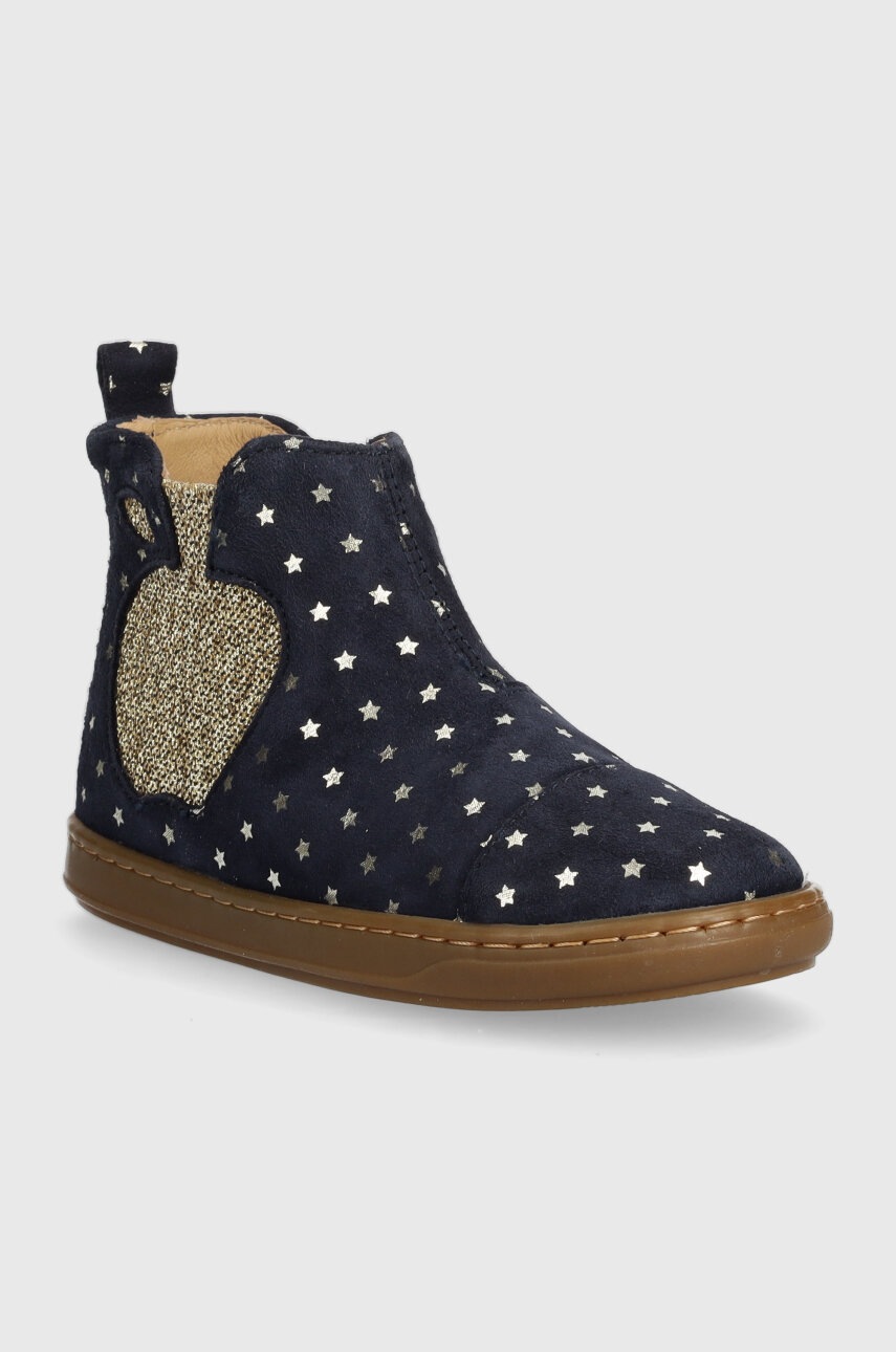 Детские замшевые ботинки Shoo Pom цвет синий Детские замшевые ботинки Shoo Pom цвет синий