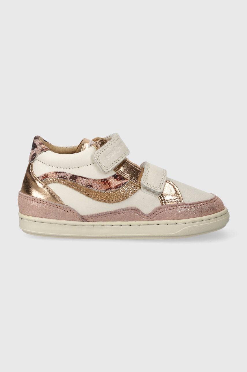 Levně Dětské kožené sneakers boty Shoo Pom růžová barva
