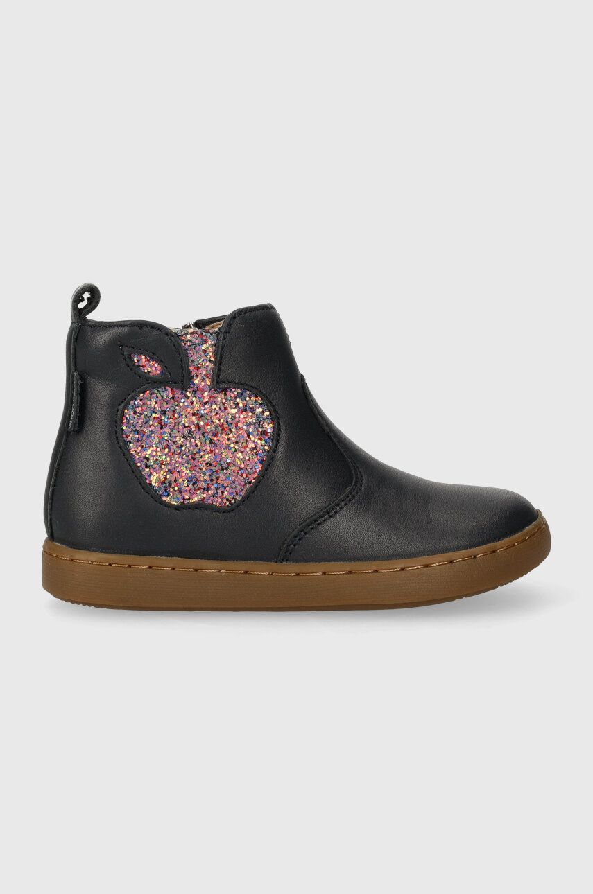 E-shop Dětské kožené boty Shoo Pom tmavomodrá barva