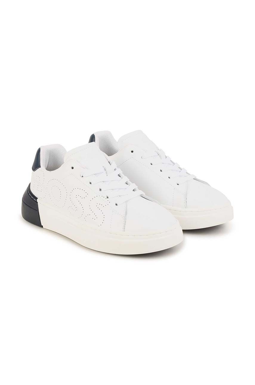 Dětské sneakers boty BOSS bílá barva - bílá -  Svršek: Textilní materiál