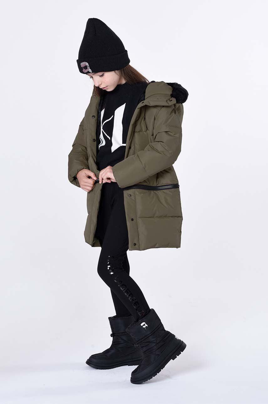Levně Dětské sněhule Karl Lagerfeld černá barva