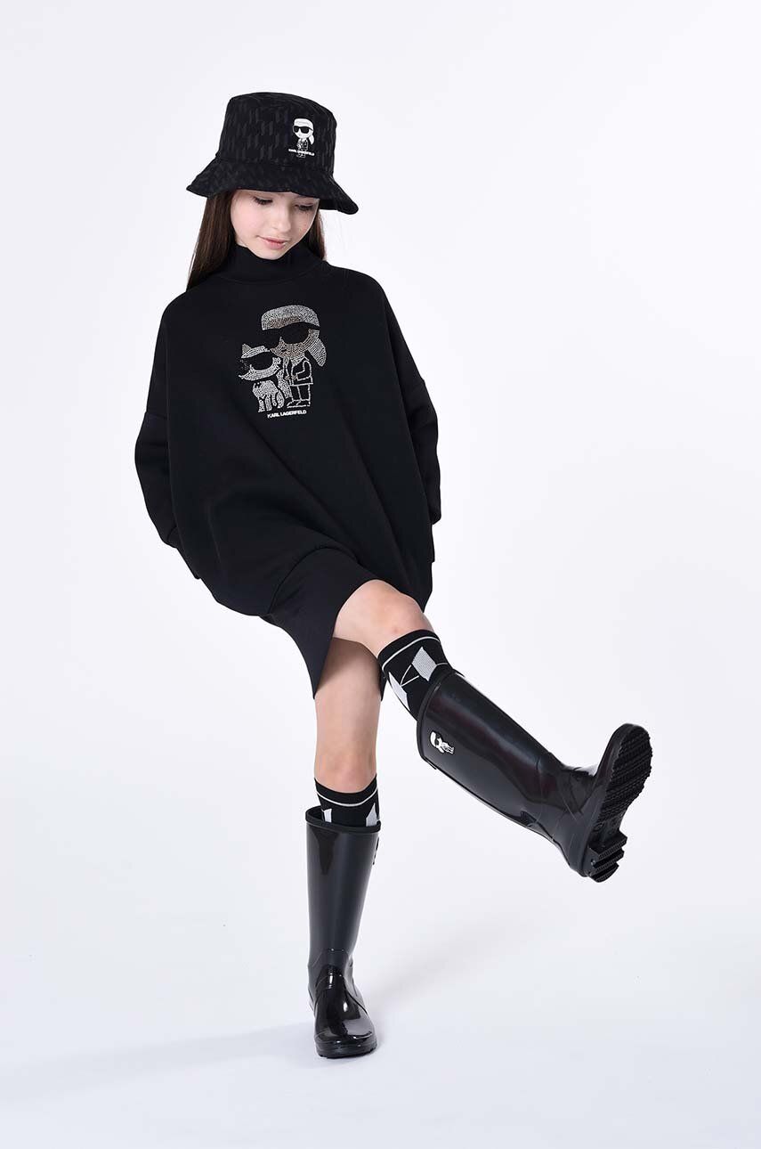 Dětské holínky Karl Lagerfeld černá barva - černá - Svršek: Umělá hmota Vnitřek: Textilní mater