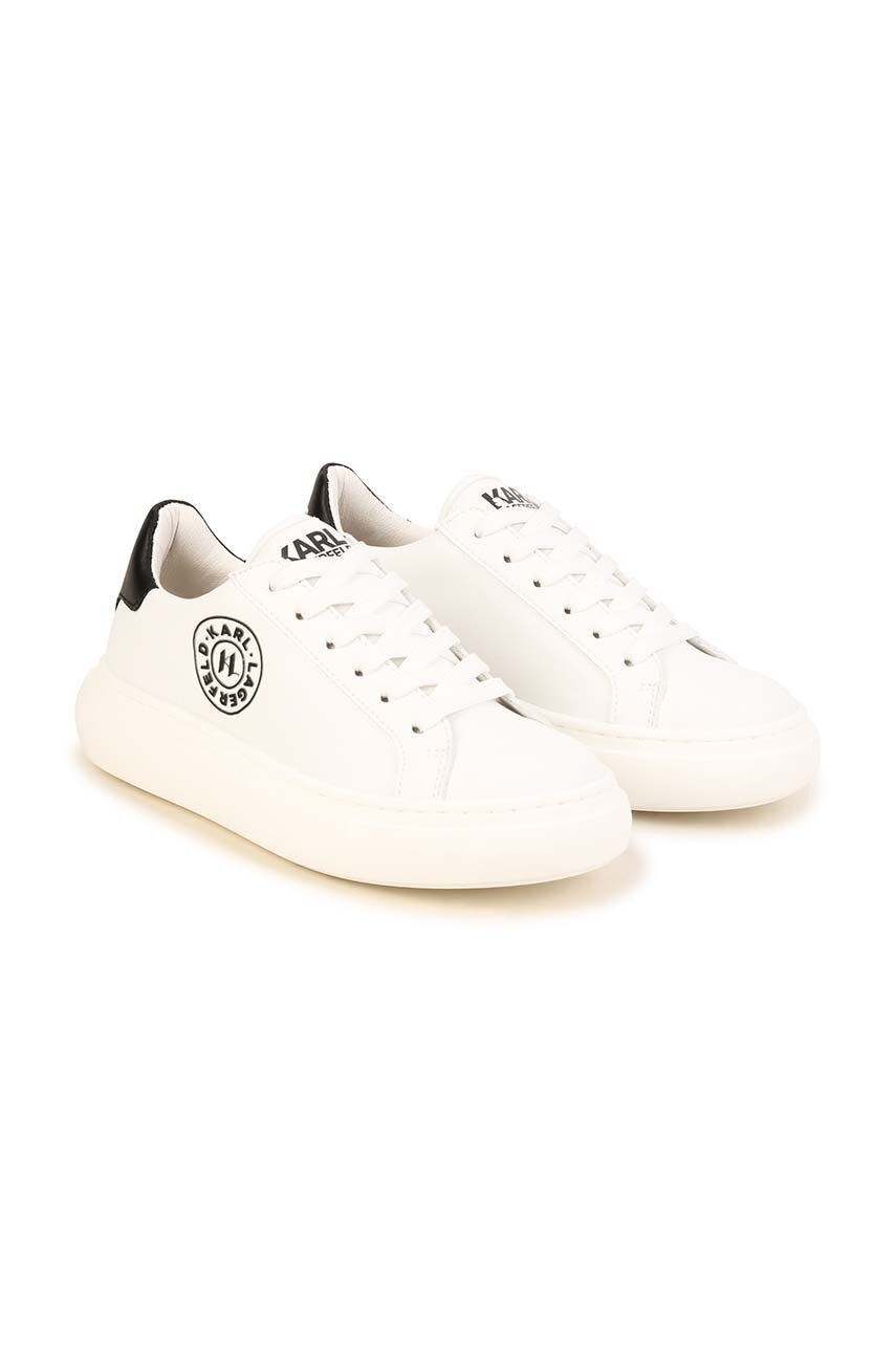 Дитячі шкіряні кросівки Karl Lagerfeld колір білий