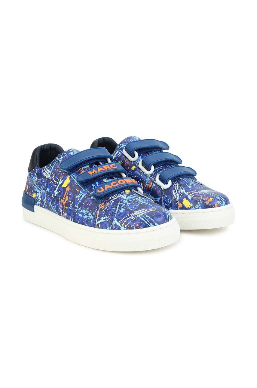 Dětské kožené sneakers boty Marc Jacobs tmavomodrá barva - námořnická modř -  Svršek: Přírodní 