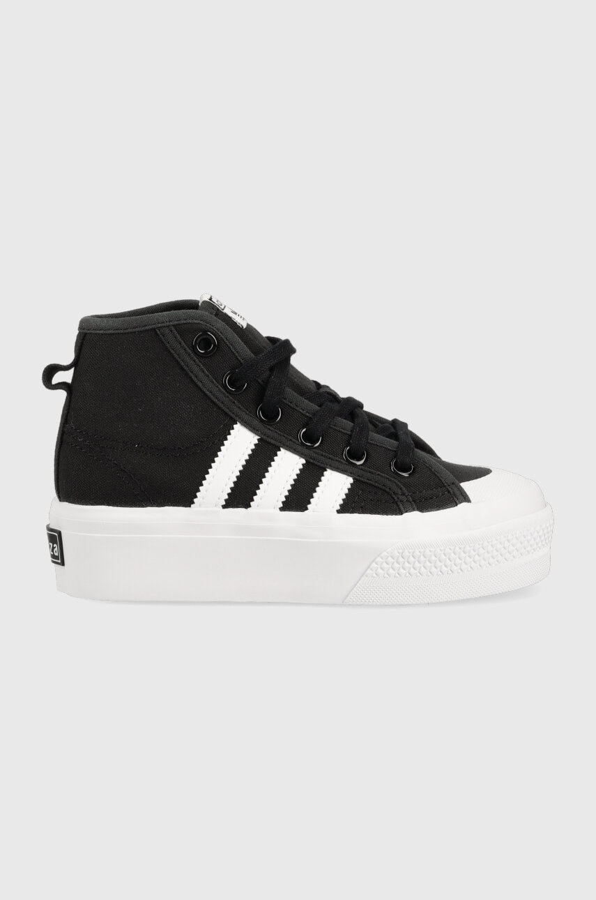 Levně Dětské tenisky adidas Originals NIZZA PLATFORM MID černá barva