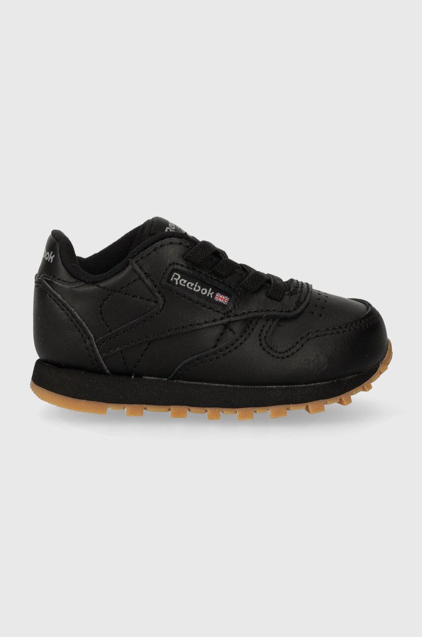 Levně Dětské sneakers boty Reebok Classic CL LTHR černá barva