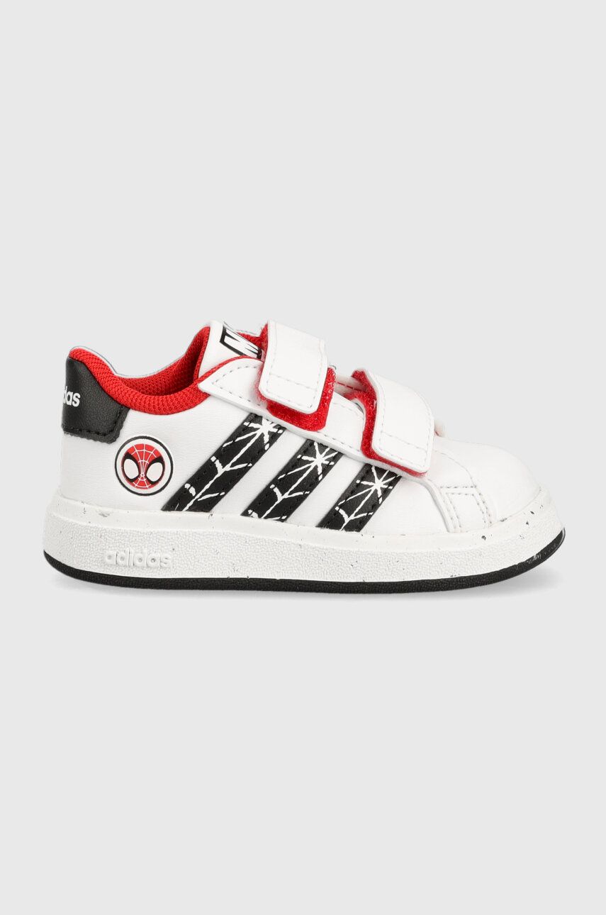 Dětské sneakers boty adidas GRAND COURT Spider-man bílá barva - bílá -  Svršek: Umělá hmota