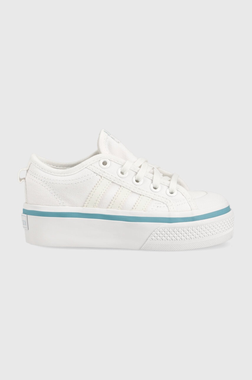 Levně Dětské tenisky adidas Originals NIZZA PLATFORM C bílá barva