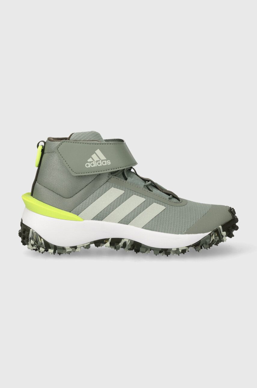 Dětské boty adidas FORTATRAIL EL K zelená barva - zelená - Svršek: Umělá hmota