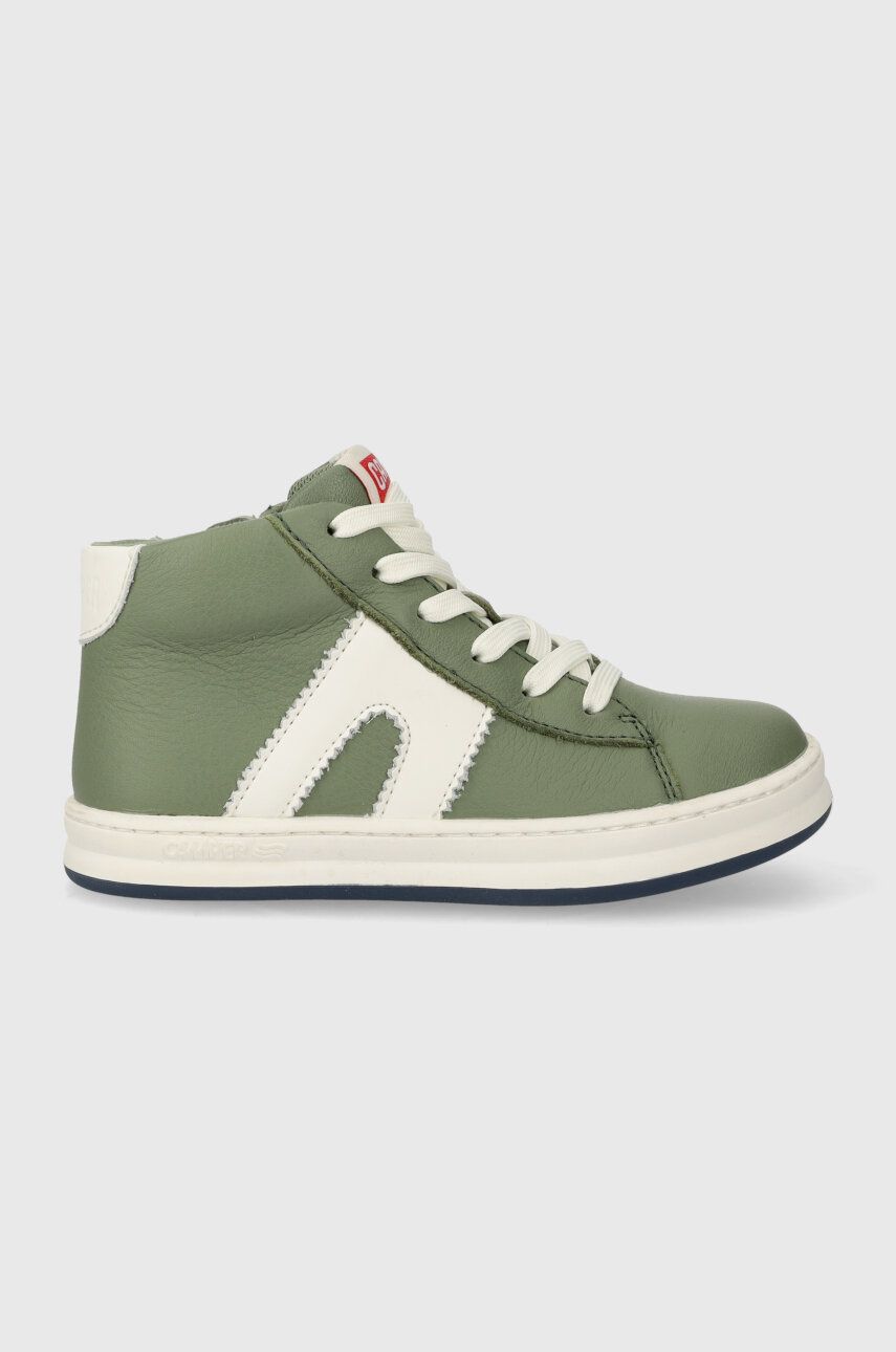 Levně Dětské kožené sneakers boty Camper K900349 Runner Four Kids zelená barva