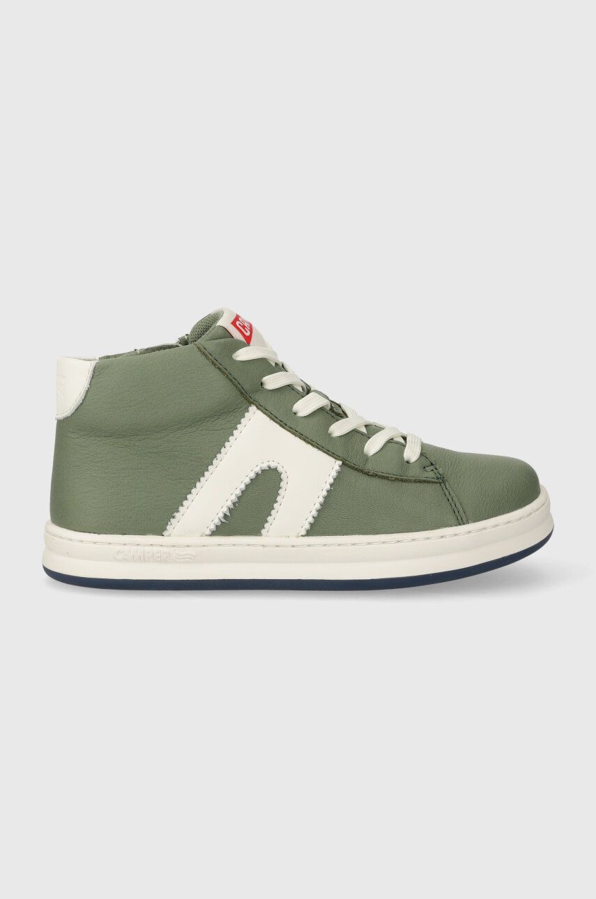 Dětské kožené sneakers boty Camper K900349 Runner Four Kids zelená barva - zelená - Svršek: Přírodní