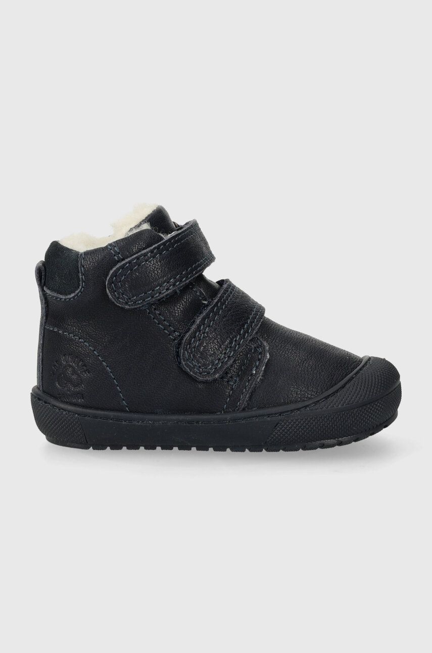 E-shop Dětské kožené zimní boty Primigi tmavomodrá barva