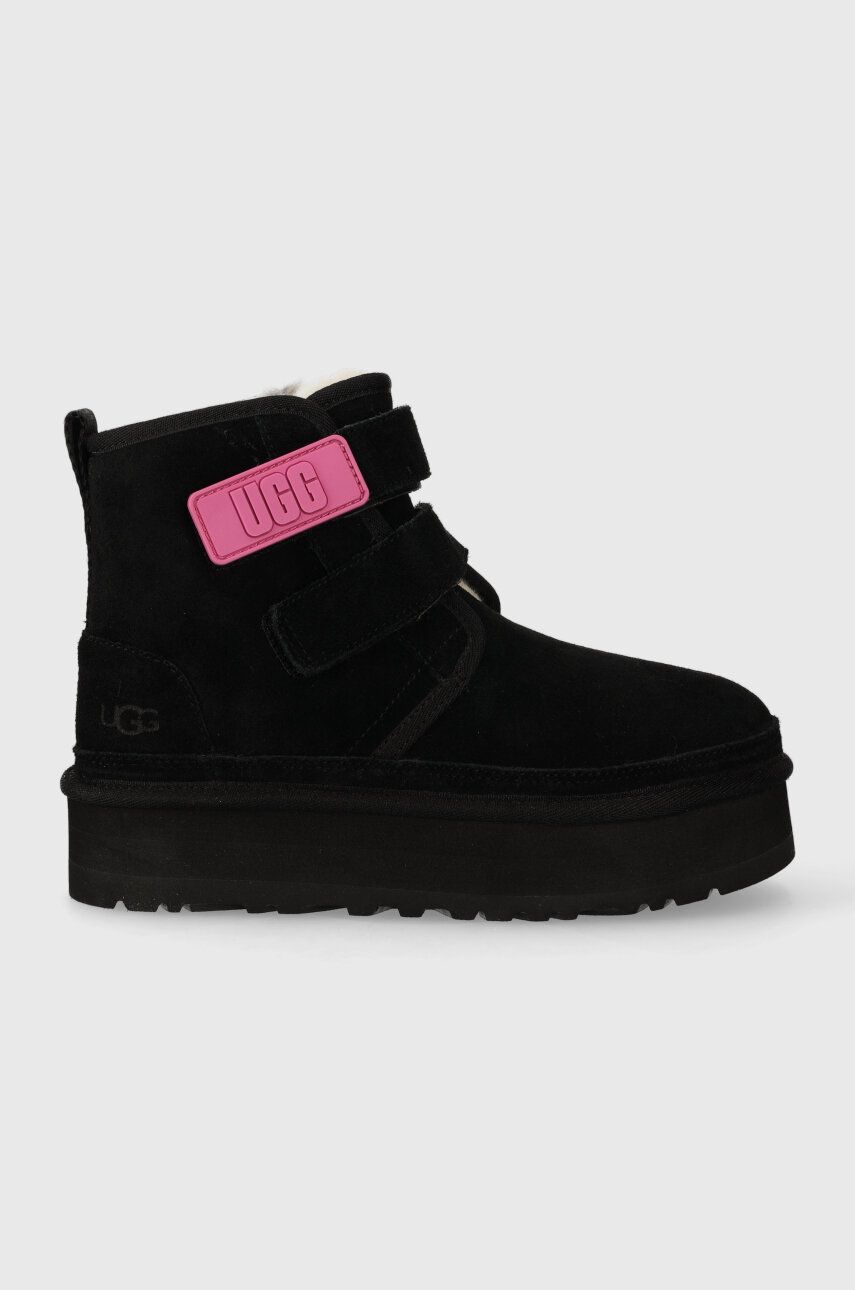 UGG cizme de zapada din piele intoarsa K NEUMEL PLATFORM culoarea negru