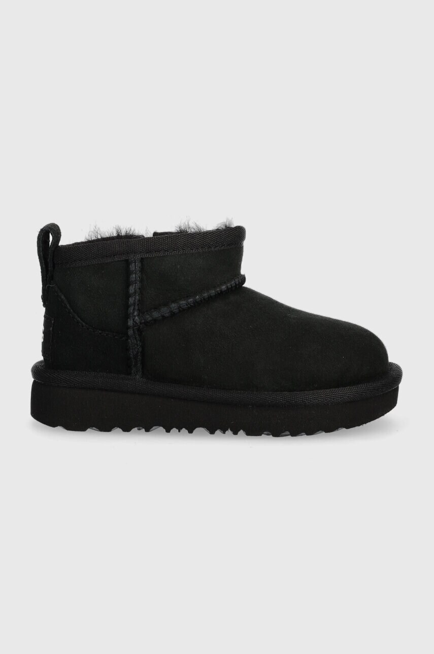 UGG cizme de zapada din piele intoarsa T CLASSIC ULTRA MINI culoarea negru