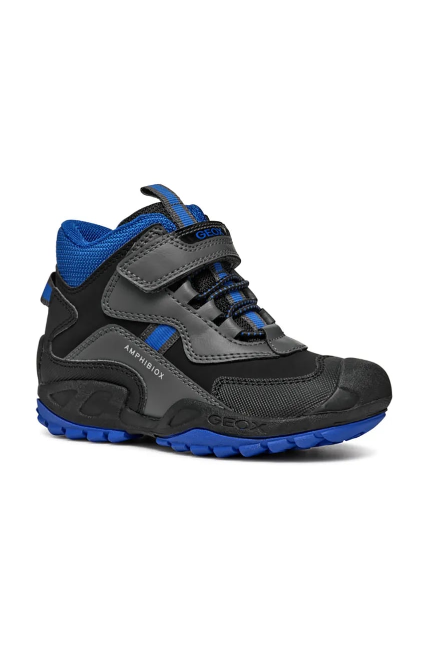 Geox pantofi din piele intoarsa pentru copii culoarea gri Geox pantofi din piele intoarsa pentru copii culoarea gri