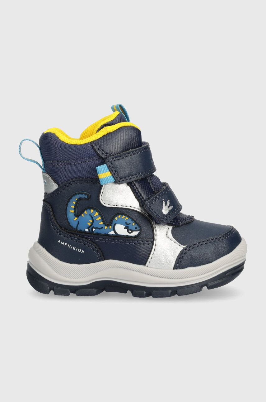 Dětské boty Geox B363VA 054FU B FLANFIL B ABX tmavomodrá barva - námořnická modř - Svršek: Umělá hmo