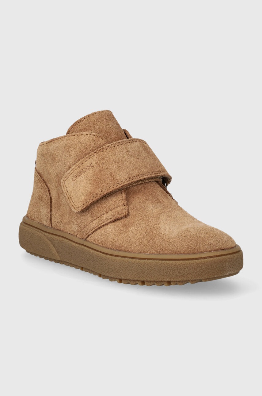 Детские замшевые полуботинки Geox цвет коричневый Детские замшевые полуботинки Geox цвет коричневый