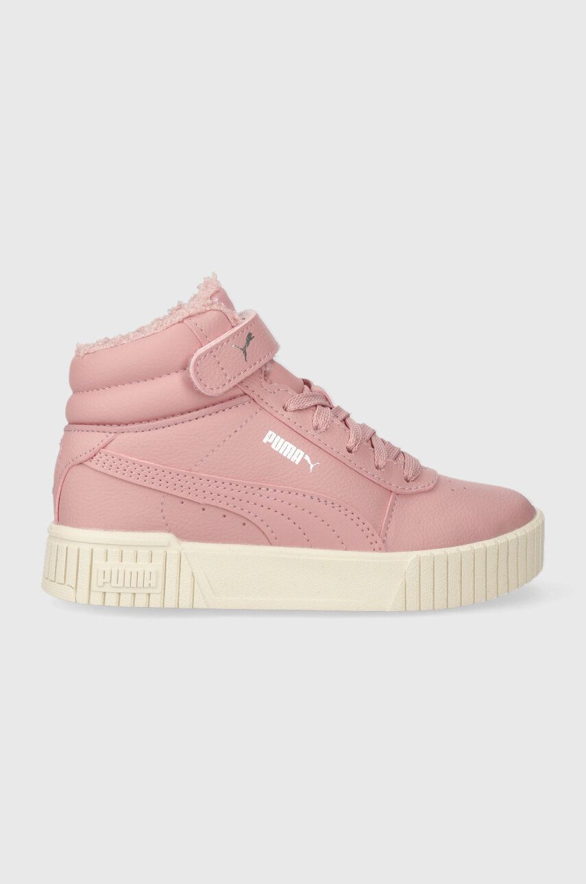 Dětské sneakers boty Puma Carina 2.0 Mid WTR PS růžová barva - růžová - Svršek: Umělá hmota Vni