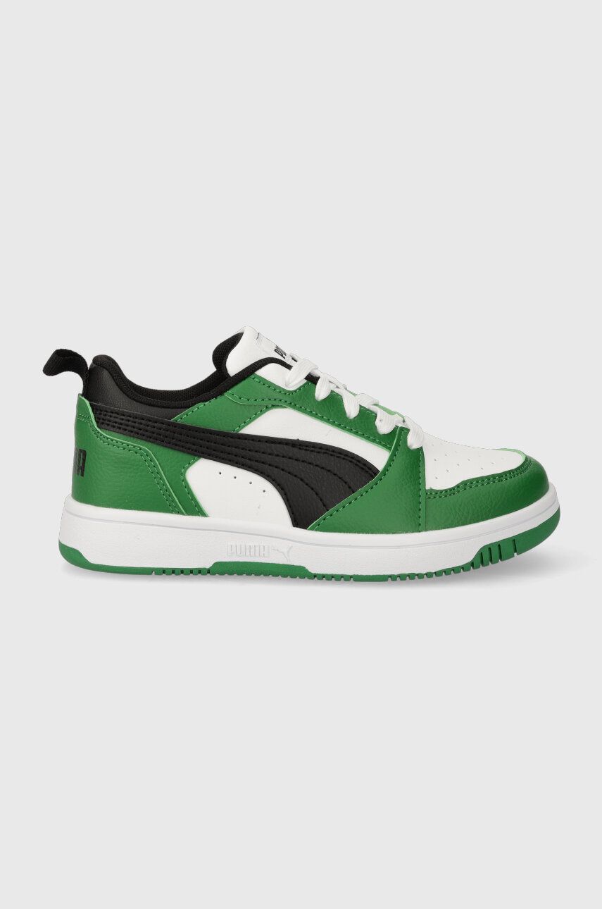 Dětské sneakers boty Puma Rebound V6 Lo PS zelená barva - zelená - Svršek: Umělá hmota Vnitřek: