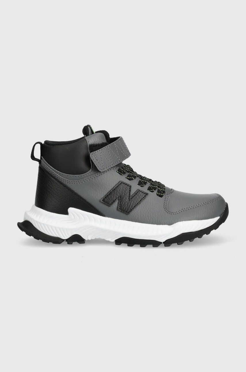 E-shop Dětské kožené zimní boty New Balance PT800TG3 šedá barva