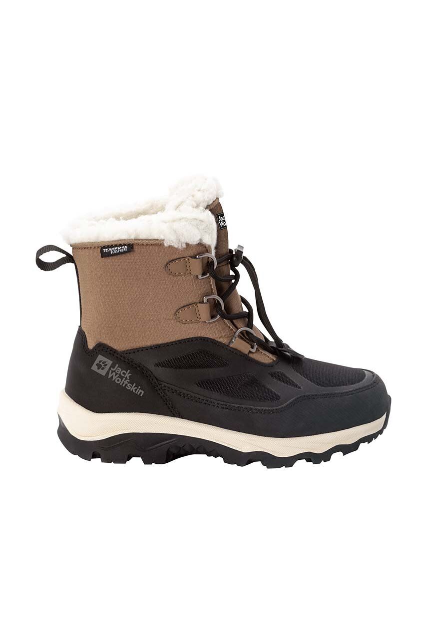 Jack Wolfskin cizme de iarna pentru copii VOJO SHELL XT TEXAPORE MID culoarea maro