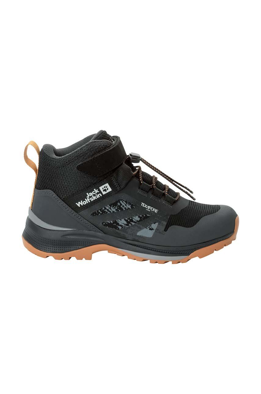 Dětské zimní boty Jack Wolfskin VILLI HIER TEXAPORE MID černá barva - černá - Svršek: Umělá hmota