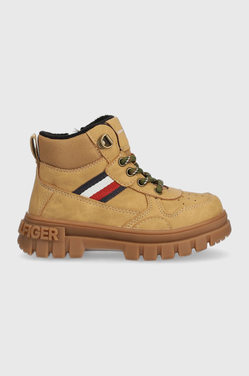 

Детские зимние сапоги Tommy Hilfiger цвет коричневый