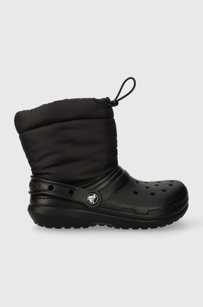 Crocs cizme de iarna copii Classic Lined Neo Puff culoarea negru