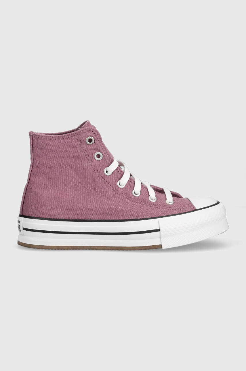 

Детски високи кецове Converse в лилаво, Виолетов