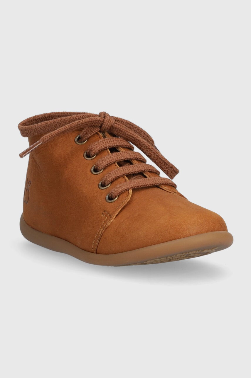 Детские замшевые полуботинки Pom D'api цвет коричневый Детские замшевые полуботинки Pom D'api цвет коричневый