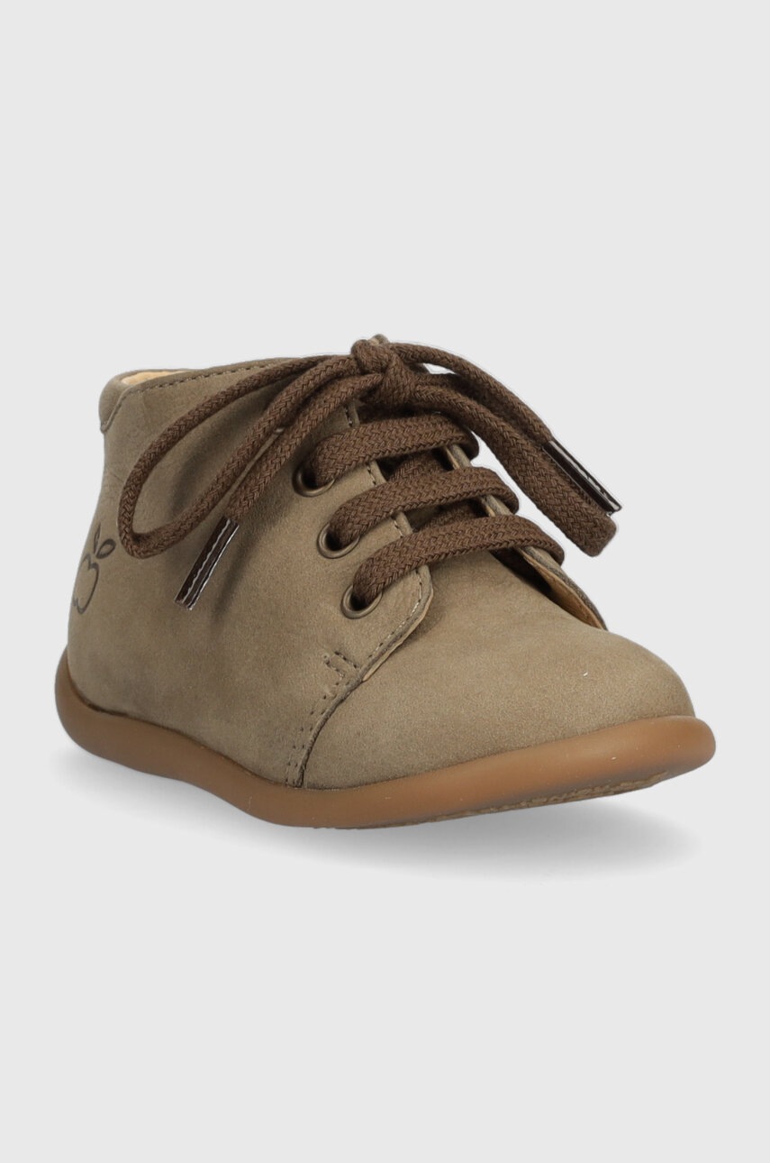 Детские замшевые полуботинки Pom D'api цвет бежевый Детские замшевые полуботинки Pom D'api цвет бежевый