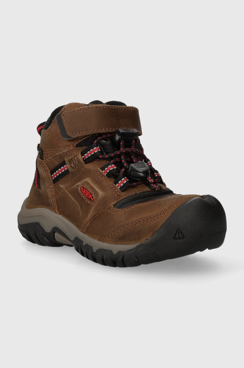 Детские замшевые зимние ботинки Keen цвет коричневый