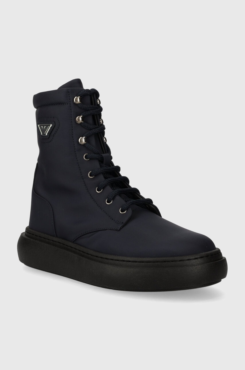 Детские зимние сапоги Emporio Armani цвет синий