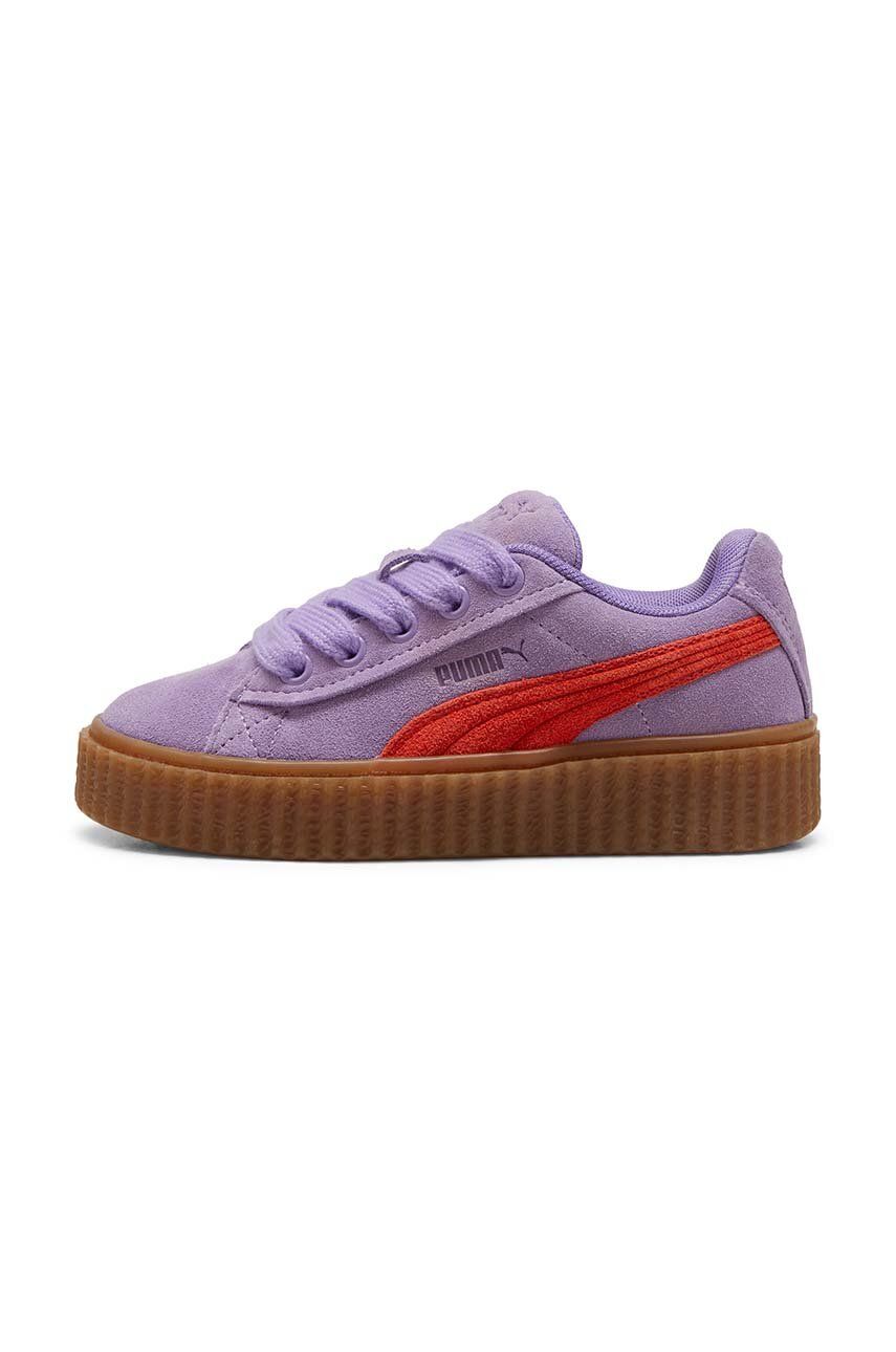 Dětské sneakers boty Puma CREEPER PHATTY PS fialová barva - fialová - Svršek: Semišová kůže 