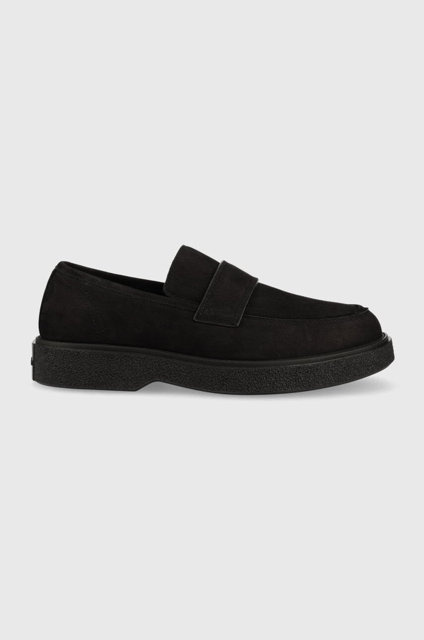 

Велурени мокасини Calvin Klein LOAFER NB в черно HM0HM01031, Черен