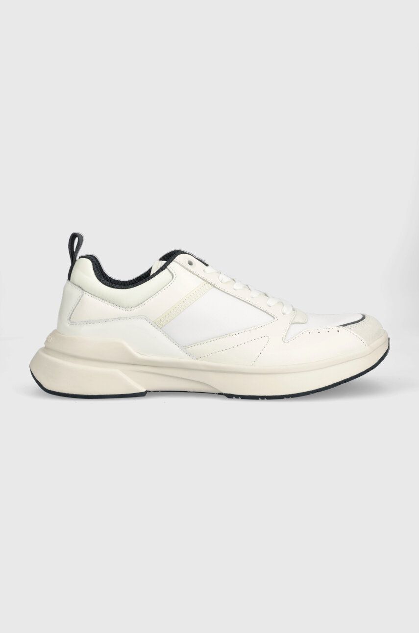 Levně Sneakers boty Calvin Klein LOW TOP LACE UP MIX béžová barva, HM0HM01044