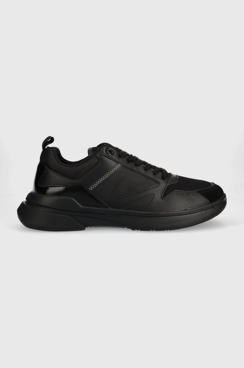 Sneakers boty Calvin Klein LOW TOP LACE UP MIX černá barva, HM0HM01044 - černá -  Svršek: Texti