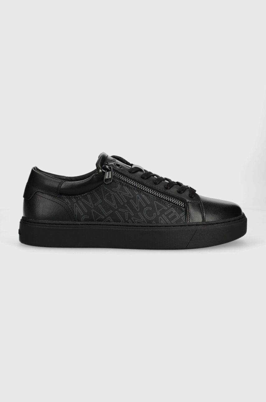 Sneakers boty Calvin Klein LOW TOP LACE UP W/ZI černá barva, HM0HM01059 - černá -  Svršek: Text