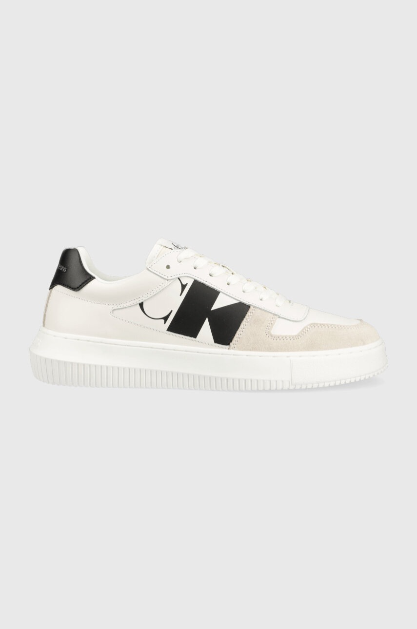 

Кожени маратонки Calvin Klein Jeans CHUNKY CUPSOLE LACEU в бежово YM0YM00703, Бежов