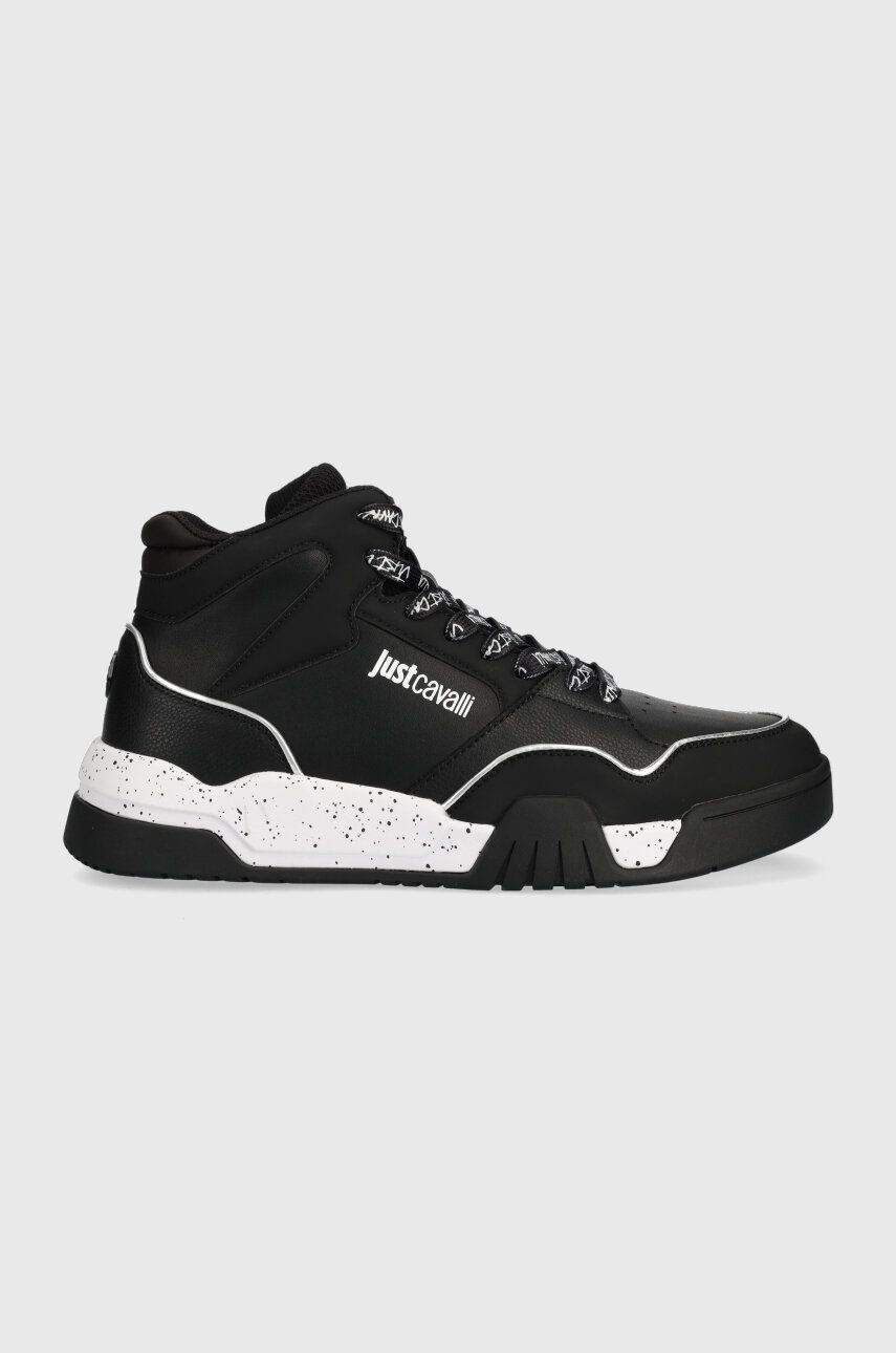 Sneakers boty Just Cavalli černá barva, 75QA3SA4 ZP384 899 - černá - Svršek: Umělá hmota