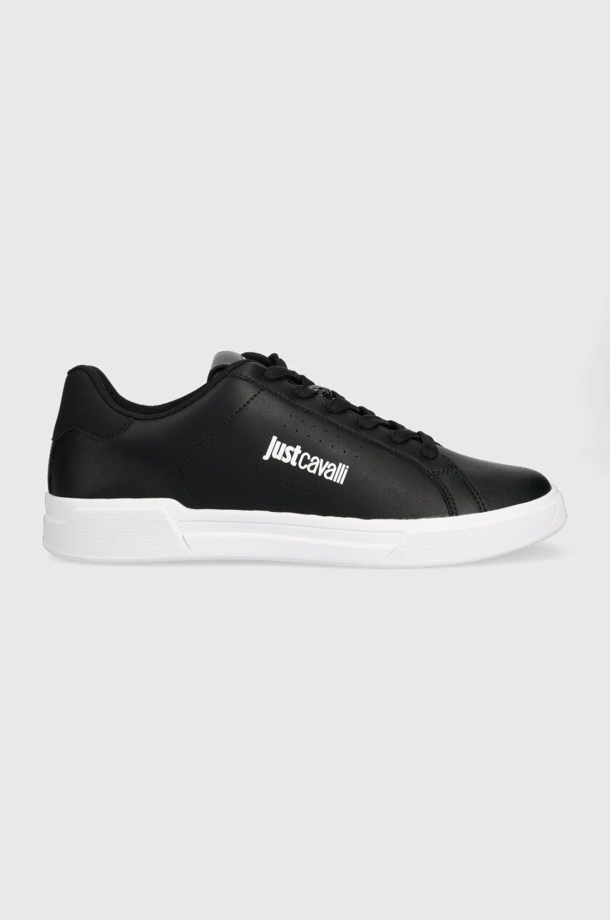 Levně Kožené sneakers boty Just Cavalli černá barva, 75QA3SB3 ZP287 899